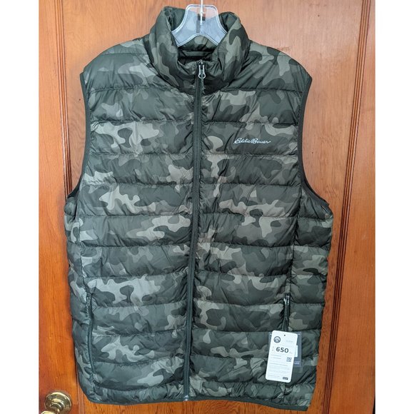 Down Puffer Vest Camo Large Nwt 